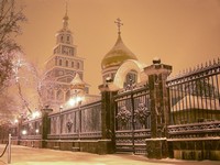 Свято-Успенский кафедральный собор зимой
